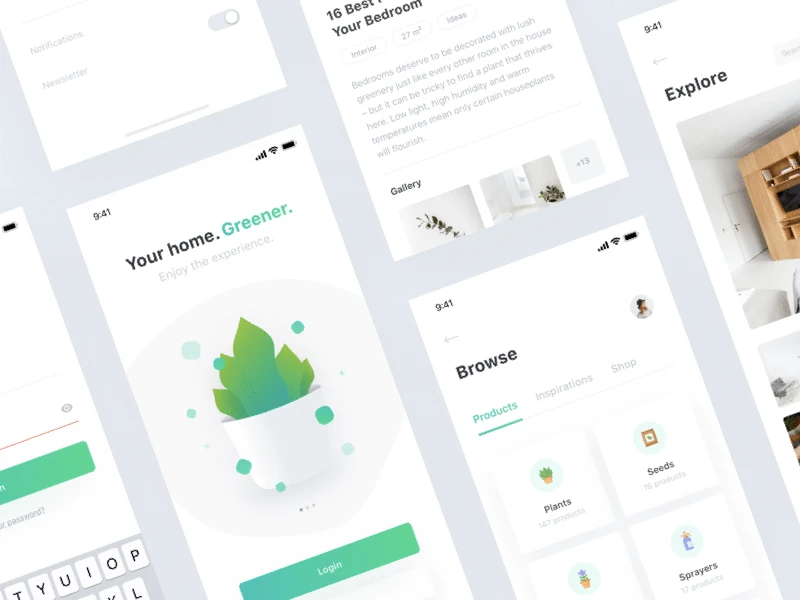 Plant UI Kit freebie preview