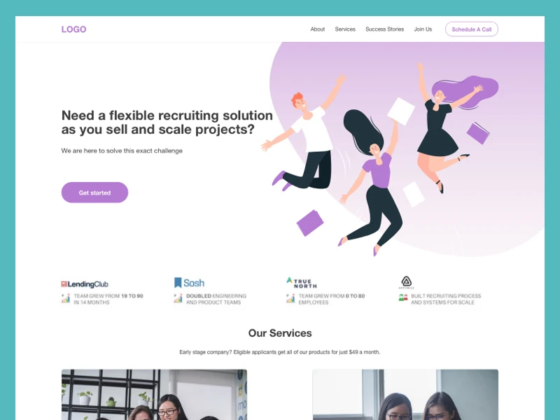 Recruitment Agency Free Landing Page freebie preview
