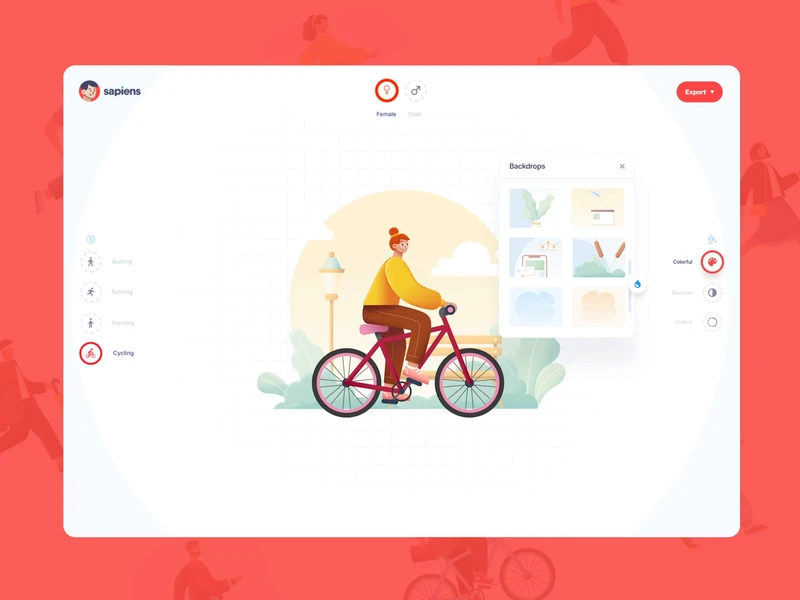 Sapiens Character Free Illustration Builder freebie preview