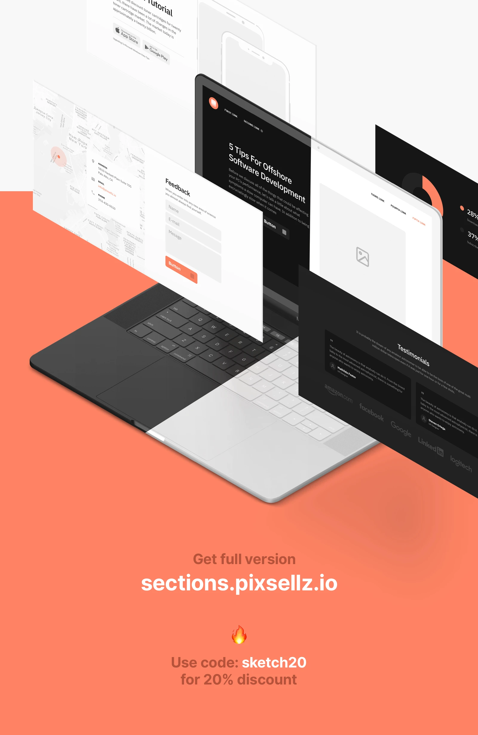 Sections - Landing Pages Wireframe Kit