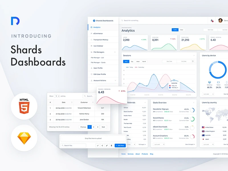 Shards Dashboard Lite freebie preview
