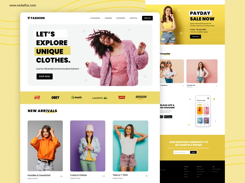 Shopping Free Landing Page for Figma freebie preview