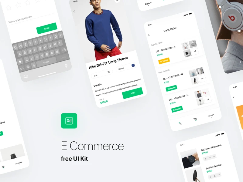 Shopping UI Kit for Adobe XD freebie preview