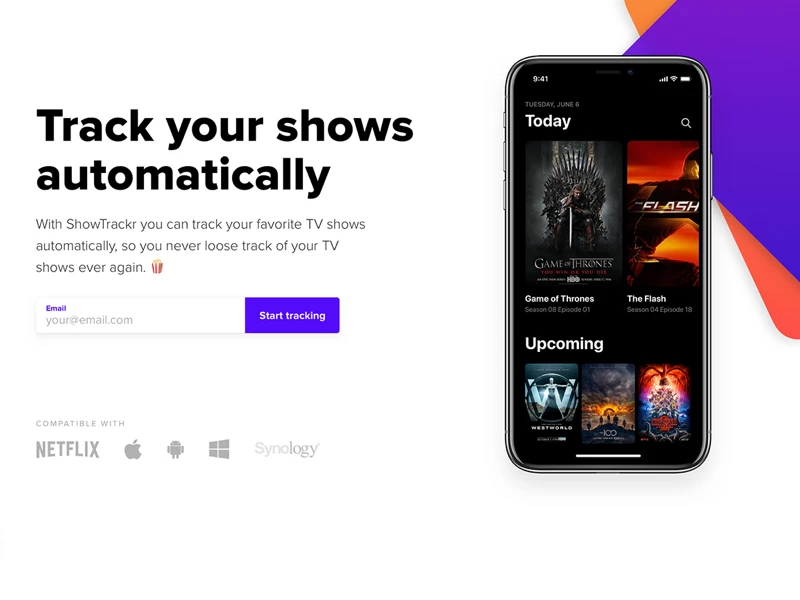ShowTrackr Landing Page freebie preview