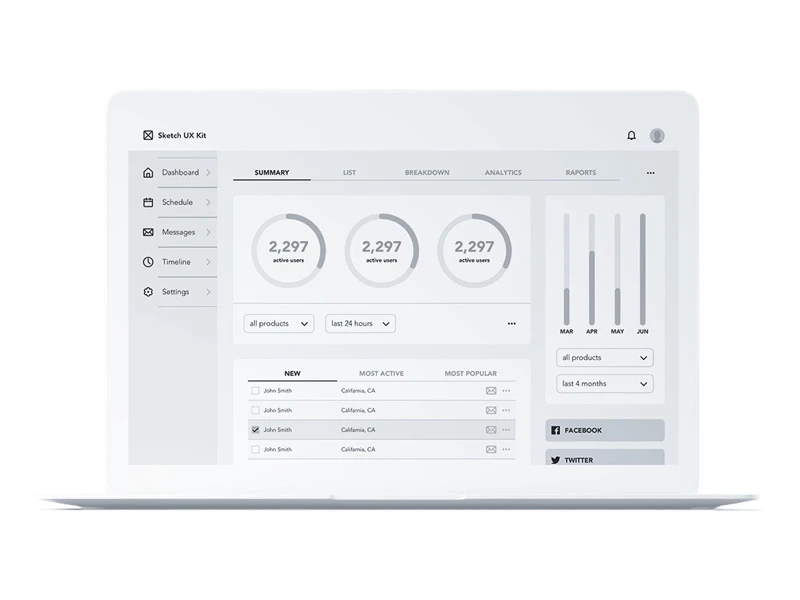 Sketch UX Kit freebie preview