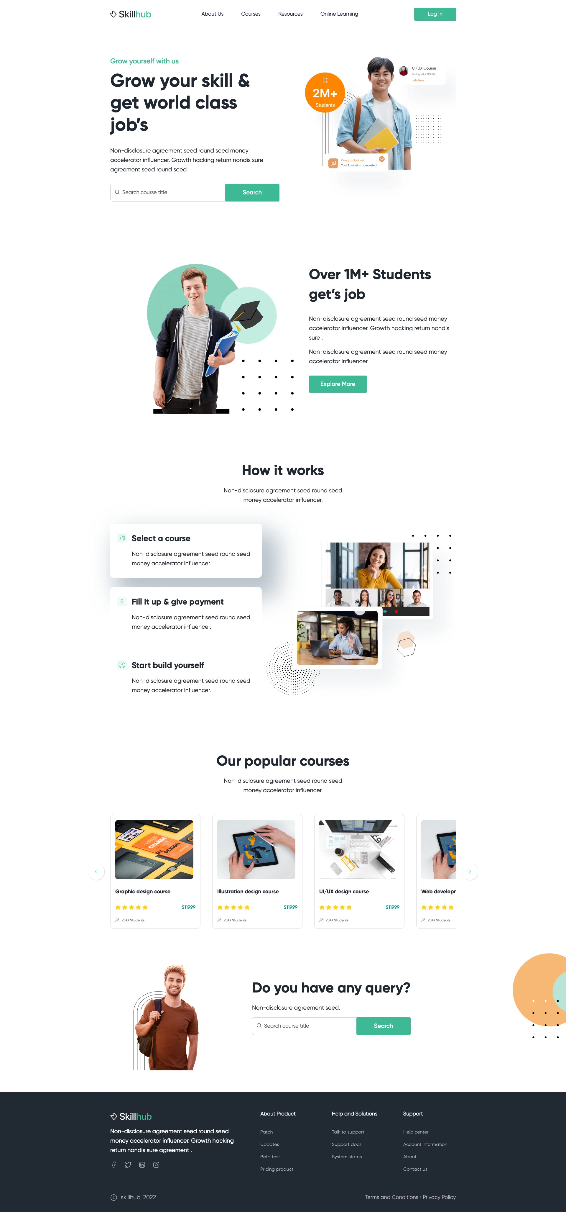 Skillhub - Free Webflow Template Freebie Preview - Page 1