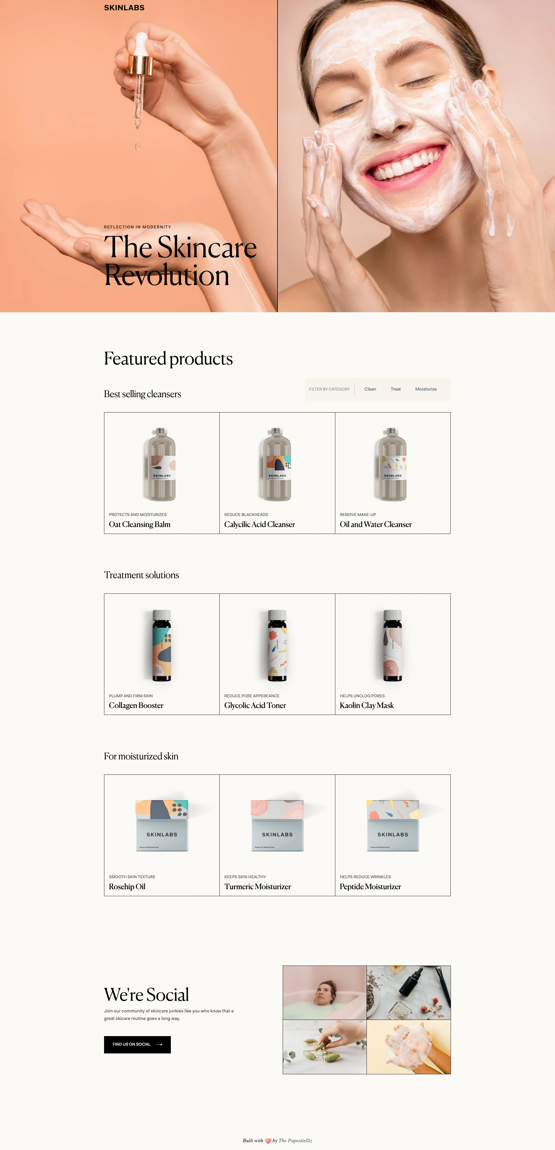 SkinLabs - Free Webflow Template Freebie Preview - Page 1