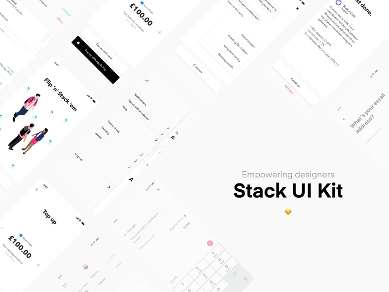 Stack UI Kit freebie preview