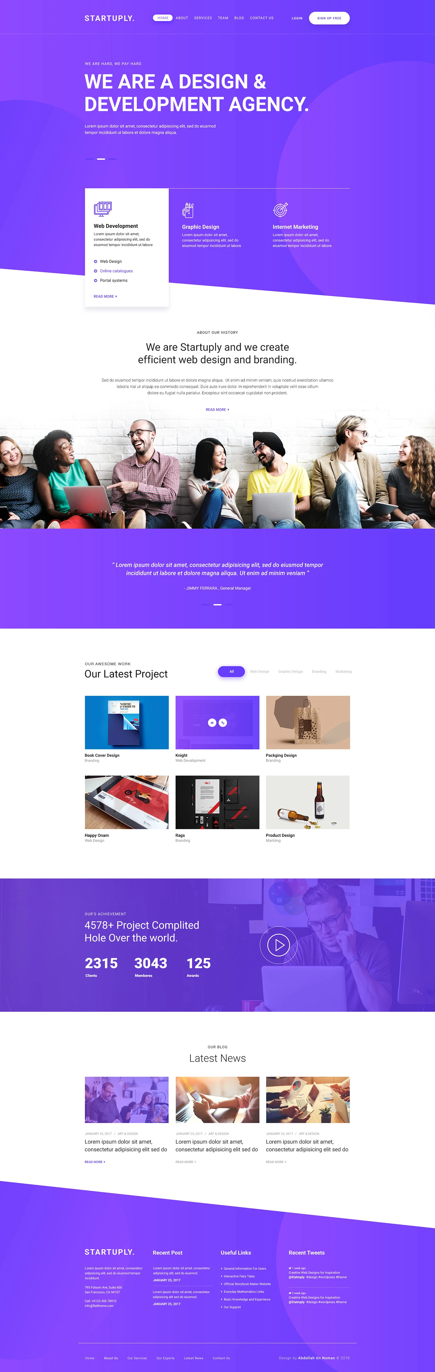 Startuply Agency Landing Page
