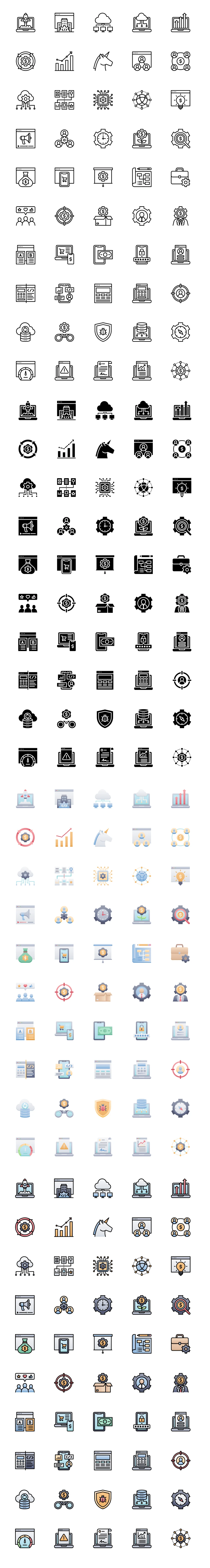50 Startups and SaaS Free Icons