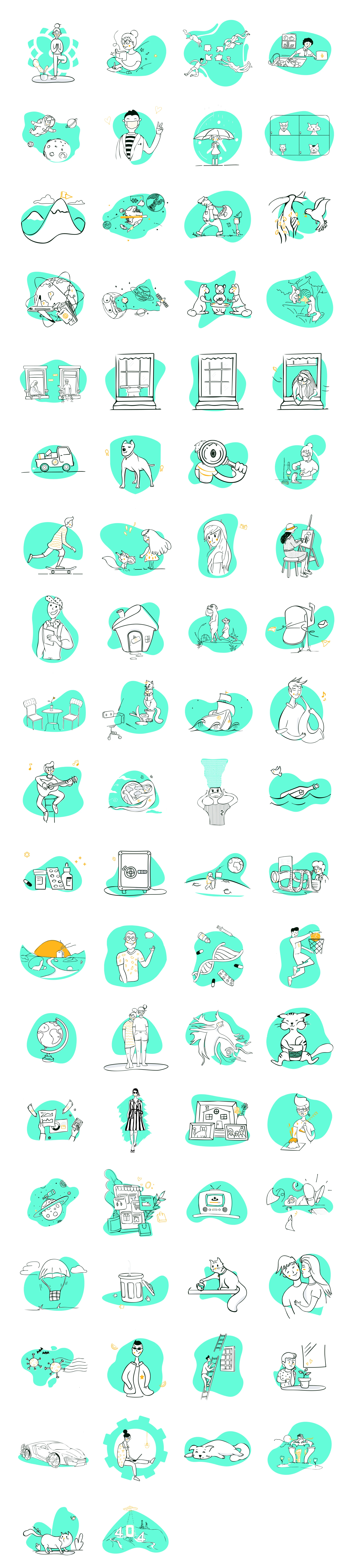 Surface - 75 Free Illustrations Freebie Preview - Page 1