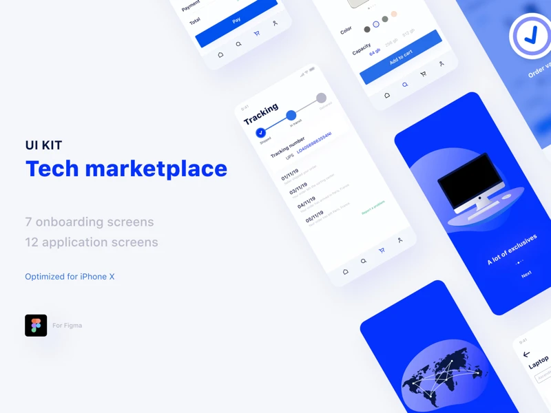 Tech Marketplace UI Kit for Figma freebie preview