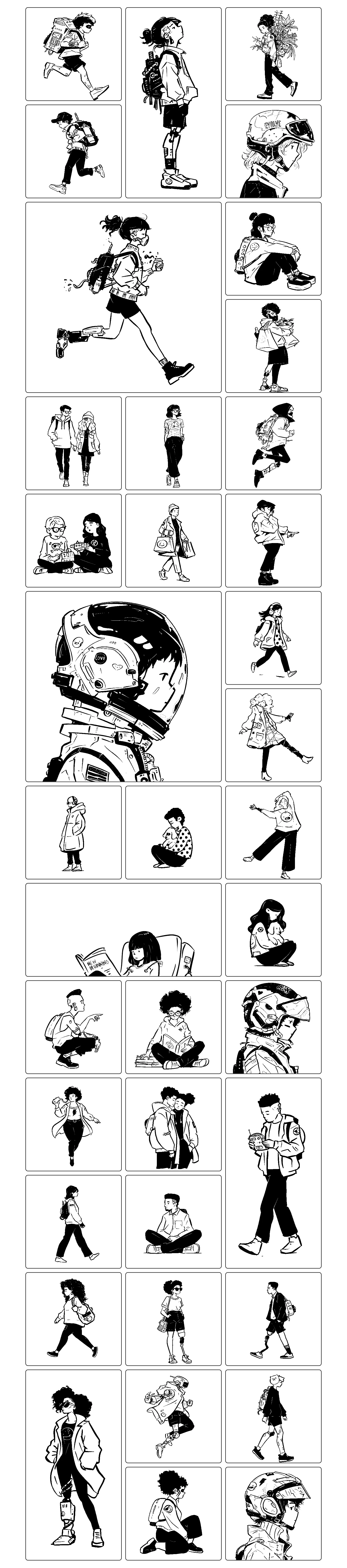 Transhumans Free Illustrations Freebie Preview - Page 1