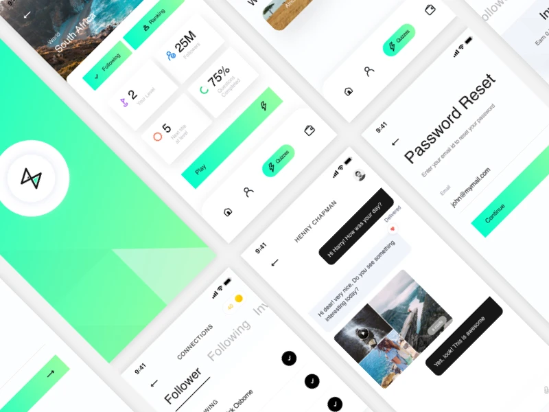 Trivia App Free UI Kit for Adobe XD freebie preview