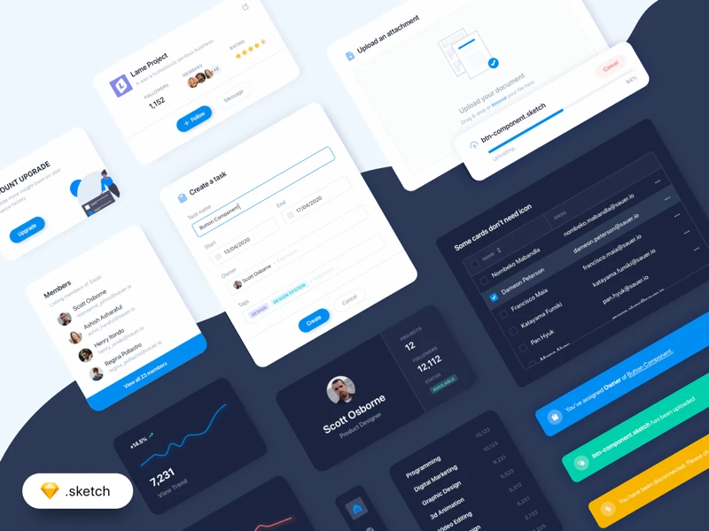 UI Elements for Sketch freebie preview