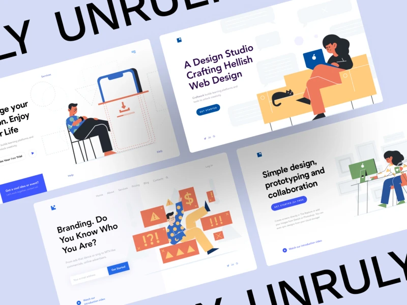 Unruly Landing Page Illustrations freebie preview