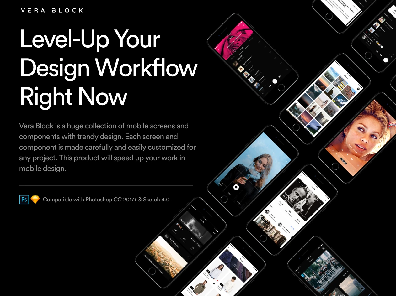 Vera Block Free UI Kit Freebie Preview - Page 1