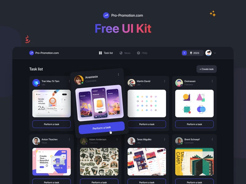 Web Service - Free UI Kit for Figma freebie preview