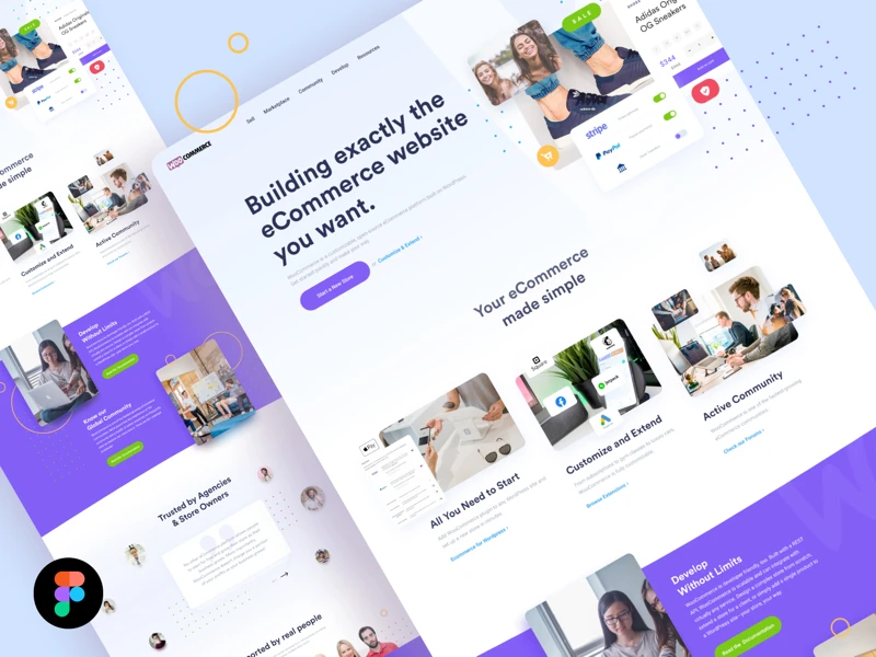 Woo Landing Page for Figma freebie preview