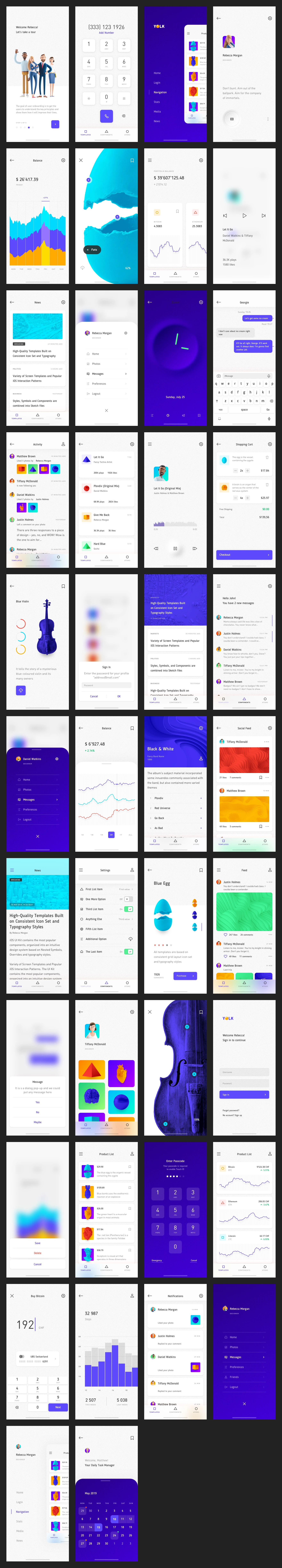 Yolk Free iOS UI Kit Design System for Sketch Freebie Preview - Page 1