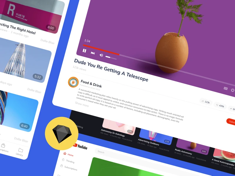 YouTube Redesign Concept freebie preview
