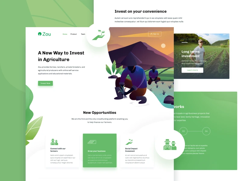 Zou - Farm Landing Page freebie preview
